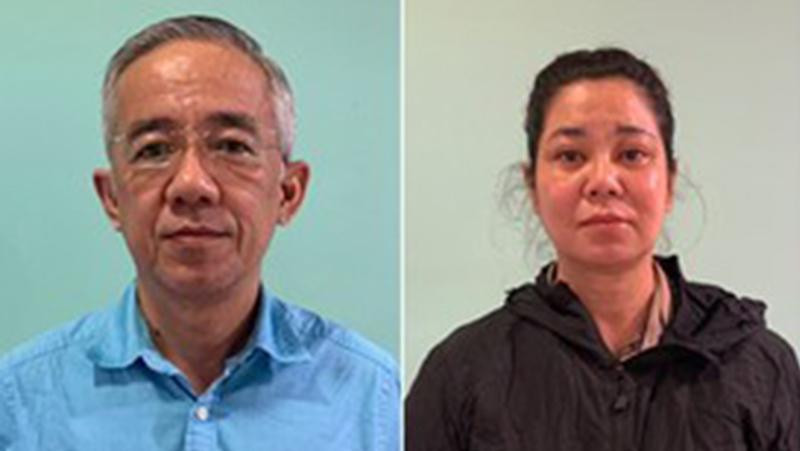 Hai bị can: Nguyễn Trí Dũng, Phan Thị Bích Hạnh. (Ảnh: CACC)