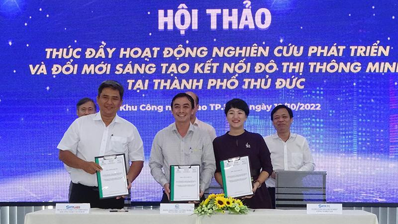 Ký kết thỏa thuận hợp tác thúc đẩy hoạt động nghiên cứu phát triển và đổi mới sáng tạo kết nối đô thị thông minh tại thành phố Thủ Đức.