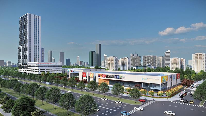 Phối cảnh Tòa nhà World Trade Center Tower tại Bình Dương được Tổng công ty Becamex IDC đầu tư xây dựng.
