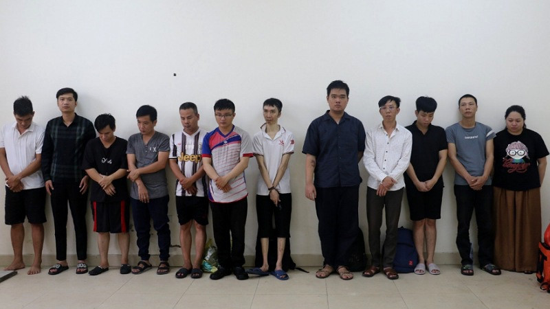 Các đối tượng trong chuyên án bị bắt giữ.