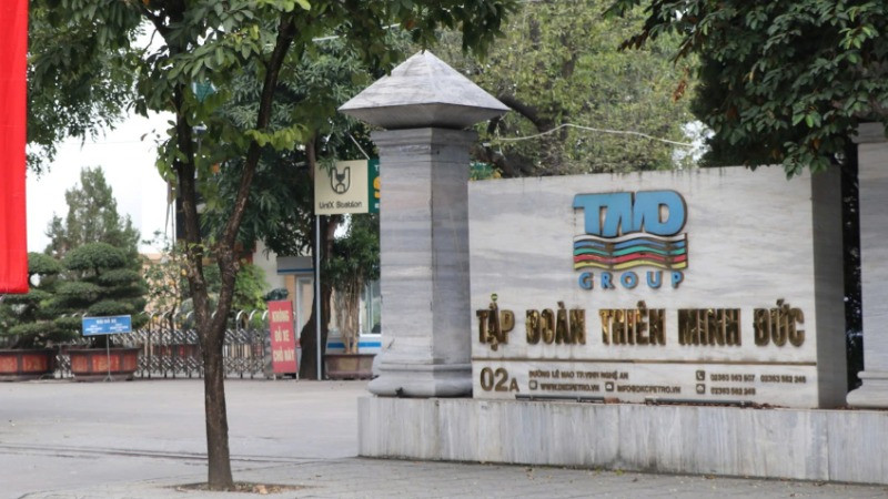 Trụ sở Công ty cổ phần Tập đoàn Thiên Minh Đức có địa chỉ tại đường Lê Mao, thành phố Vinh, Nghệ An.