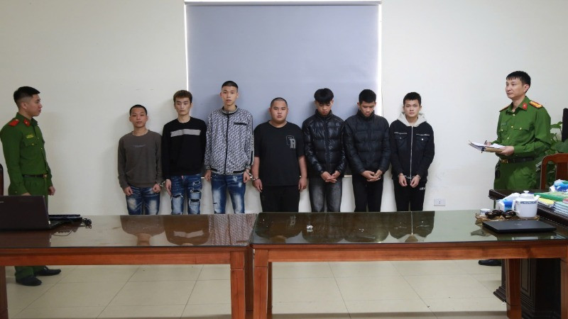 Nhóm đối tượng bị bắt giữ.