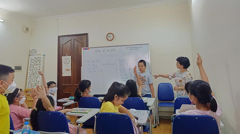 Một tiết học của Lớp học Văn hạnh phúc.