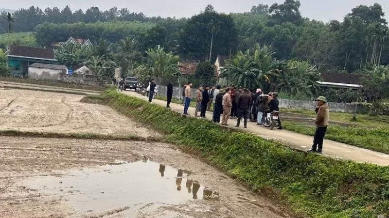 Khu vực xóm Xuân Phú, xã Đồng Thành, nơi xảy ra án mạng. Ảnh: TÚ NGUYỄN.