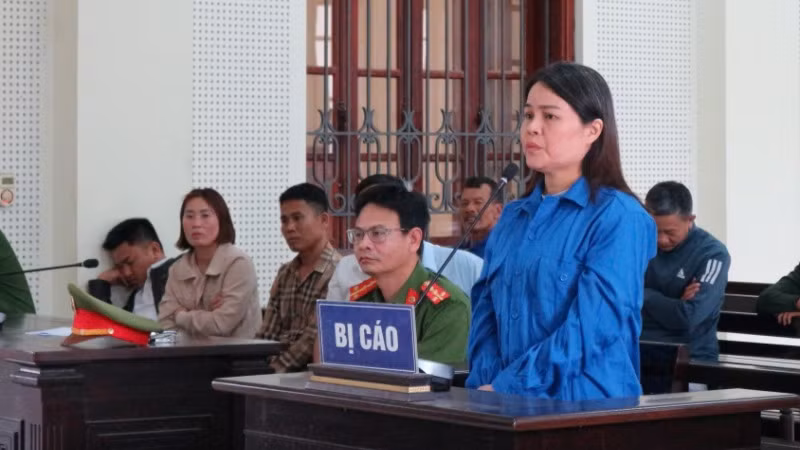 Bị cáo Trần Thị Thủy tại phiên tòa.