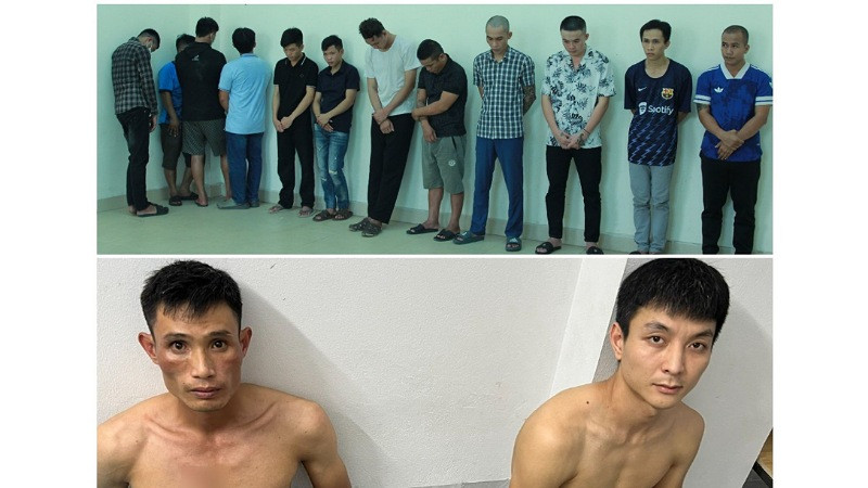 Các đối tượng trong chuyên án bị bắt giữ. (Ảnh Công an Nghệ An cung cấp)