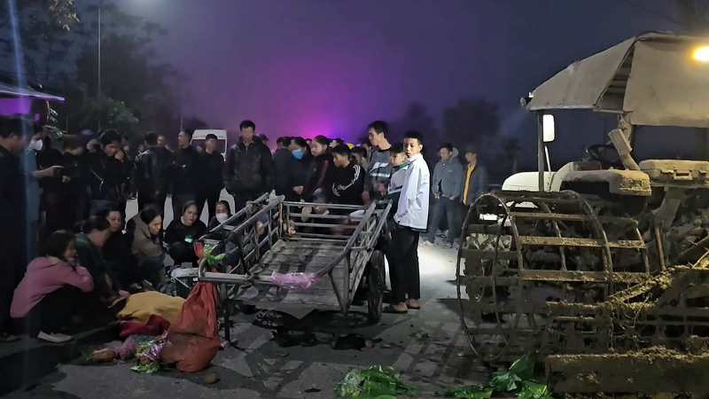 Hiện trường vụ tai nạn thương tâm.