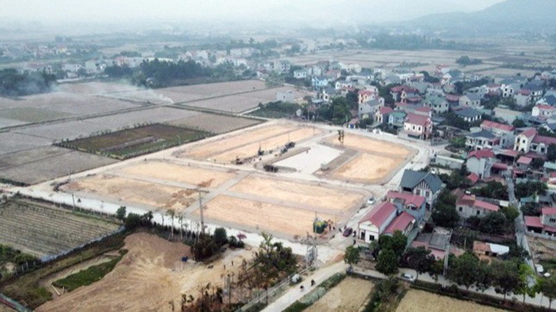 Khu đất đấu giá tại huyện Sóc Sơn. 