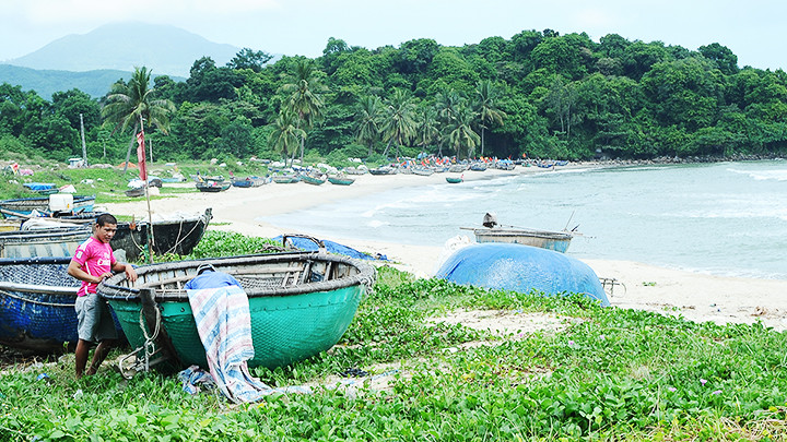 Thuyền thúng rất phổ biến ở các vùng biển dọc miền duyên hải Nam Trung Bộ.