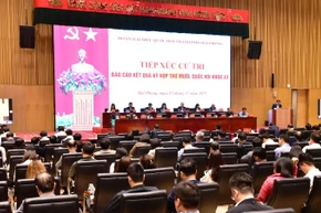 Quang cảnh Hội nghị tiếp xúc cử tri của Đoàn đại biểu Quốc hội thành phố Hải Phòng.