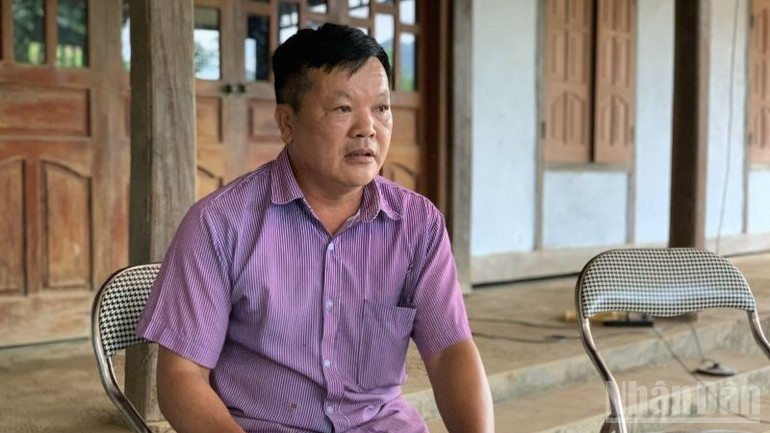 Ông Hà Quảng Trọng (thôn Khuổi Tai, xã Thanh Thịnh, Thái Nguyên) trình bày lý do gia đình chưa di dời, bàn giao diện tích mặt bằng cho Nhà nước. ndo_br_10-408.jpg