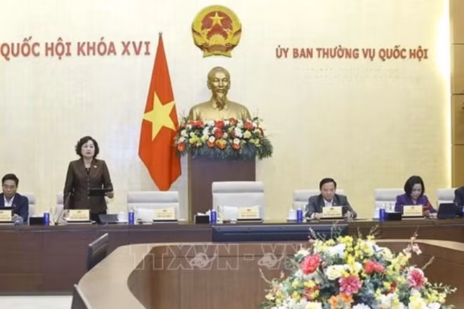 Phó Chủ tịch Quốc hội Nguyễn Thị Hồng phát biểu tại cuộc họp. (Ảnh: Doãn Tấn - TTXVN) 