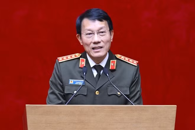 Bộ trưởng Lương Tam Quang phát biểu tại Hội nghị. (Ảnh: bocongan.gov.vn)