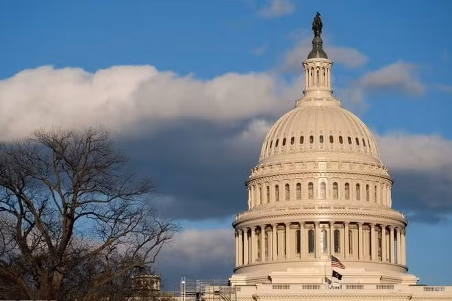 Tòa nhà Quốc hội Mỹ tại Washington, D.C. (Ảnh: THX/TTXVN)