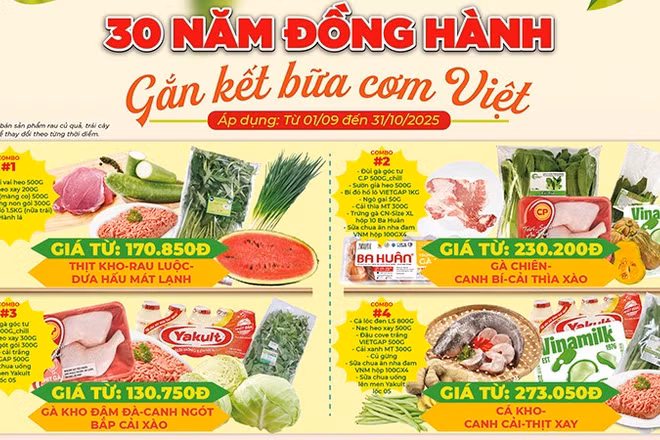 Đa dạng các combo phục vụ bữa cơm gia đình Việt tại hệ thống bán lẻ SATRA. 