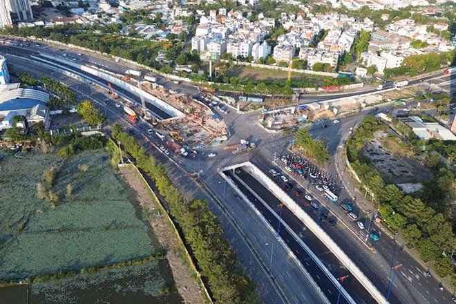Nút giao thông An Phú - một dự án hạ tầng kỹ thuật trọng điểm của Thành phố Hồ Chí Minh.(Ảnh CTV)