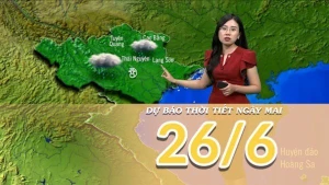 [Video] Dự báo thời tiết đêm nay và ngày mai 26/6/2025: Mưa tăng trên các khu vực