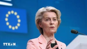 Chủ tịch Ủy ban châu Âu (EC) Ursula von der Leyen. (Ảnh: THX/TTXVN)
