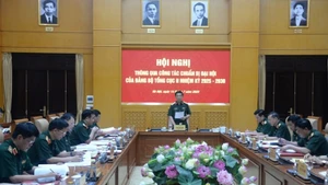 Đại tướng Phan Văn Giang phát biểu ý kiến tại hội nghị.
