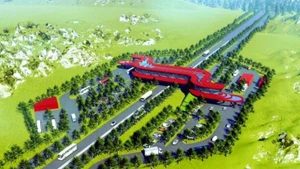 Phối cảnh một trạm dừng nghỉ trên tuyến cao tốc bắc-nam phía đông.