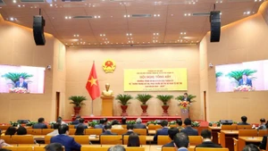 Một kỳ họp của Hội đồng nhân dân thành phố Hà Nội.