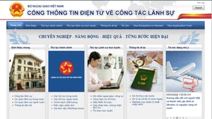 Giao diện Cổng thông tin điện tử về công tác lãnh sự (Bộ Ngoại giao). Ảnh minh họa