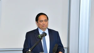 Thủ tướng Phạm Minh Chính phát biểu chính sách tại Đại học Kinh tế Stockholm. (Ảnh: THANH GIANG)