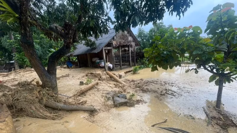 Bản Na Nghịu, xã Sơn Điện bị lũ quét.