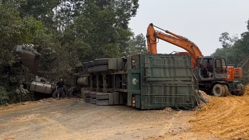 Hiện trường vụ tai nạn.