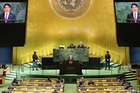 Chủ tịch nước Lương Cường phát biểu tại Phiên thảo luận. (Ảnh: TTXVN)