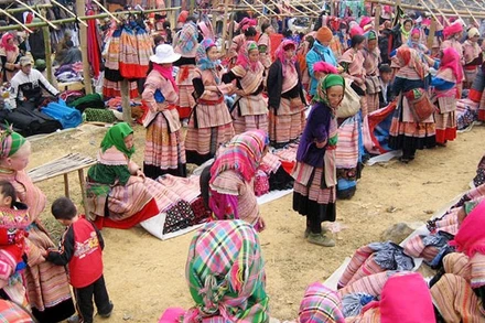 Chợ phiên Cao Sơn, xã Cao Sơn (Lào Cai). (Ảnh: Cổng TTĐT Lào Cai)