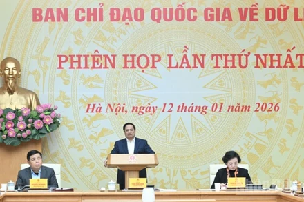 Thủ tướng Chính phủ Phạm Minh Chính chủ trì Phiên họp lần thứ nhất Ban Chỉ đạo quốc gia về dữ liệu. (Ảnh: TRẦN HẢI)