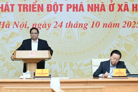 Thủ tướng Phạm Minh Chính chủ trì Hội nghị với các bộ, ngành, địa phương, doanh nghiệp về các giải pháp phát triển đột phá nhà ở xã hội.