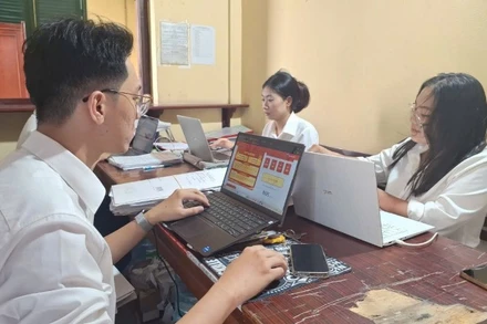 Đội ngũ công chức, viên chức, người lao động Văn phòng Tòa án nhân dân Thành phố Hồ Chí Minh tham gia cuộc thi. (Ảnh: NGUYỄN QUANG)