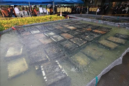 Pin bị cháy tại Cơ quan Thông tin tài nguyên Quốc gia ở Daejeon, Hàn Quốc, ngày 28/9/2025. (Ảnh: Yonhap/TTXVN)