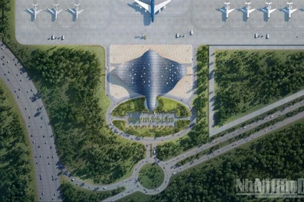 Nhà ga VIP Cảng Hàng không quốc tế Phú Quốc, với ý tưởng chủ đạo là hình dáng uyển chuyển của loài cá đại bàng biển.