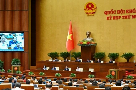 Quang cảnh phiên thảo luận của Quốc hội. (Ảnh: THỦY NGUYÊN)