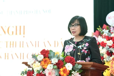 Thứ trưởng Tư pháp Đặng Hoàng Oanh phát biểu chỉ đạo tại hội nghị. (Ảnh: TL)