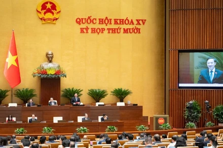 Quốc hội làm việc tại hội trường. (Ảnh: QH)