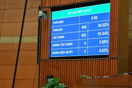 Quốc hội thông qua Luật Thi hành án dân sự (sửa đổi). (Ảnh: DUY LINH)