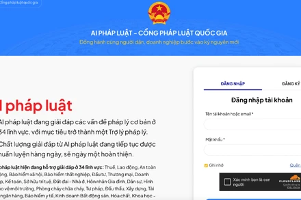 Ứng dụng AI pháp luật trên Cổng Pháp luật quốc gia. (Ảnh: TH)