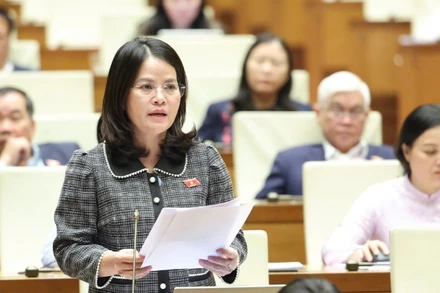 Đại biểu Nguyễn Hoàng Bảo Trân (Đoàn Thành phố Hồ Chí Minh). (Ảnh: DUY LINH)