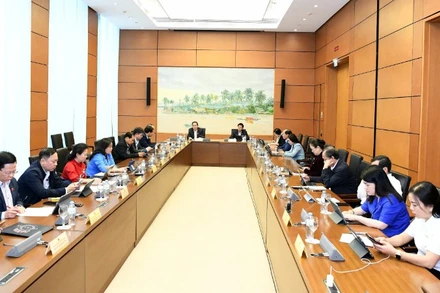 Đại biểu Quốc hội thảo luận tại tổ về dự thảo Nghị quyết của Quốc hội về cơ chế, chính sách phát triển năng lượng quốc gia giai đoạn 2026-2030. (Ảnh: DUY LINH)