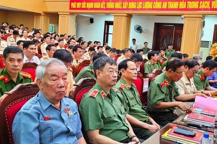 Các đại biểu tham dự Đại hội đại biểu Đảng bộ Công an tỉnh Thanh Hóa.