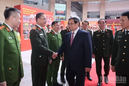 Thủ tướng Chính phủ Phạm Minh Chính tới dự và chỉ đạo Hội nghị Công an toàn quốc lần thứ 81. (Ảnh: TRẦN HẢI)