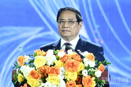 Thủ tướng Chính phủ Phạm Minh Chính phát biểu ý kiến tại lễ bế mạc. (Ảnh: TRẦN HẢI) 