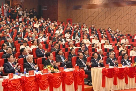 Chủ tịch nước Lương Cường và các đại biểu dự Đại hội. (Ảnh: THỦY NGUYÊN)