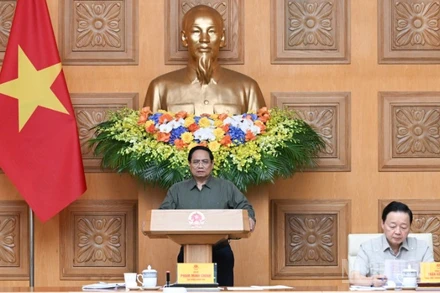 Thủ tướng Chính phủ Phạm Minh Chính chủ trì Phiên họp lần thứ 15 của Ban Chỉ đạo quốc gia về IUU. (Ảnh: TRẦN HẢI)