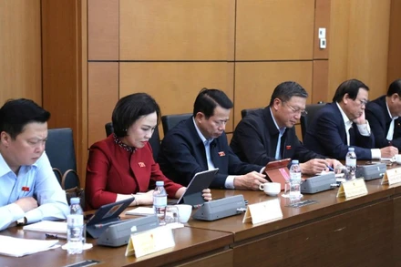 Đại biểu Quốc hội thảo luận ở tổ về dự thảo Văn kiện trình Đại hội đại biểu toàn quốc lần thứ XIV của Đảng. (Ảnh: TL)