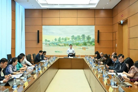 Đại biểu Quốc hội thảo luận tại tổ về dự án Luật Quy hoạch (sửa đổi). (Ảnh: DUY LINH)